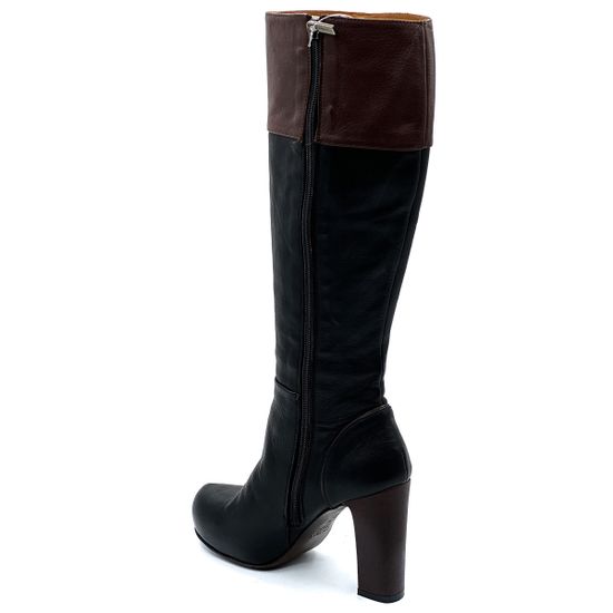 Сапоги Zamagni черно-коричневые кожаные демисезонные - фото 3, 130 ZAM