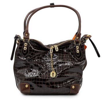 Сумка Marino Orlandi коричневая лакированная - фото 1, 4913 MO MORO