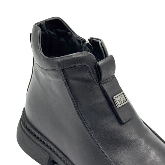Ботинки Lab Milano черные кожаные на меху - фото 6, 148LAB1608 LAB NAPPA