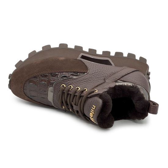 Кроссовки NILA&NILA коричневые замша/кожа на меху - фото 5, NO9012M NIL TDM