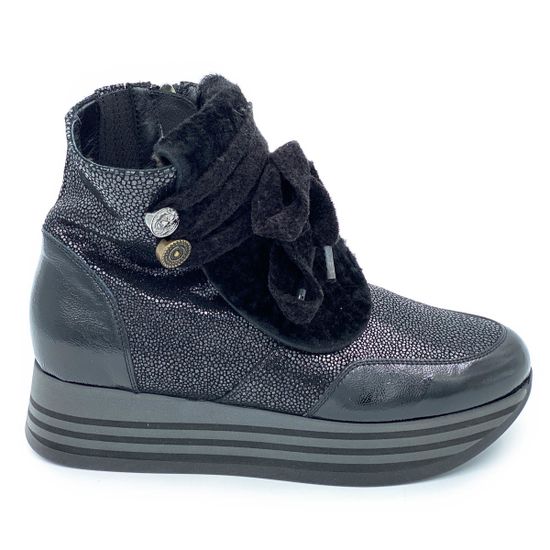 Ботинки Marzetti черные наплак МЕХ - фото 1, 