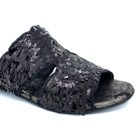 Шлепанцы Mimmu черно-бронзовые - фото 6, 