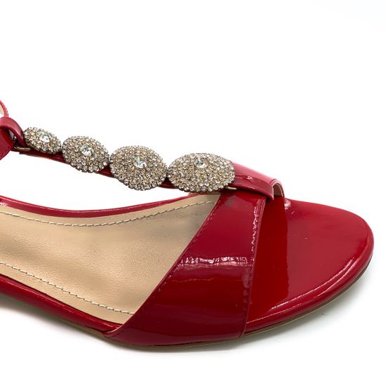 Босоножки Cover красные из лакированной кожи - фото 5, 