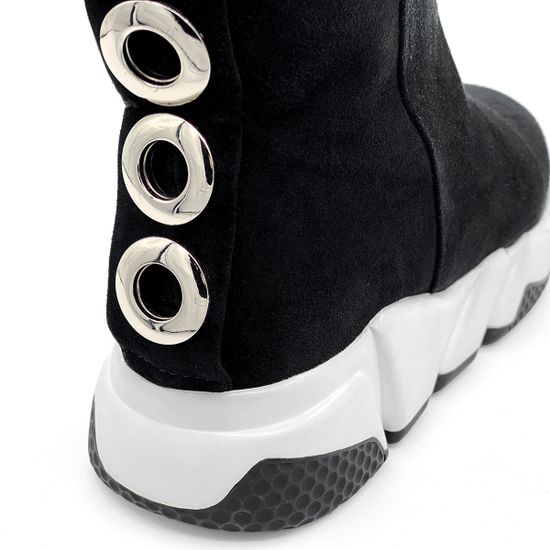 Ботинки Gianni Renzi черные замшевые МЕХ - фото 6, RB2780C GR