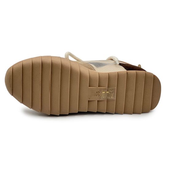 Кроссовки женские NILA NILA кожа/замша бежевые/черные - фото 4, ET210-3038A NIL BEIGE