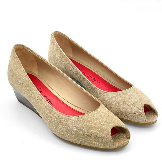 Туфли Pas de Rouge замшевые бежевые с открытым мыском - фото 7, L802 TALPA ROU