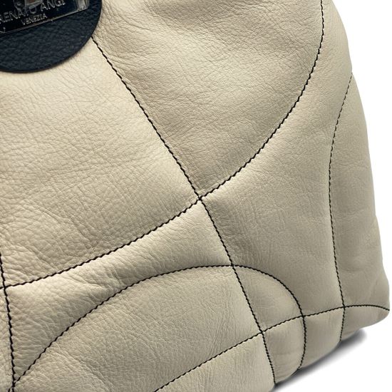 Сумка Renato Angi бежевая с черным верхом кожаная - фото 4, 2604336 RA BEIGE NERO