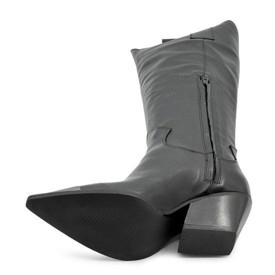 Сапоги казаки MIMMU черные кожаные демисезонные - фото 5, M855M2 MIM NERO